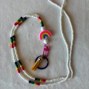 Rainbow themed lanyard to hold badges & keys
